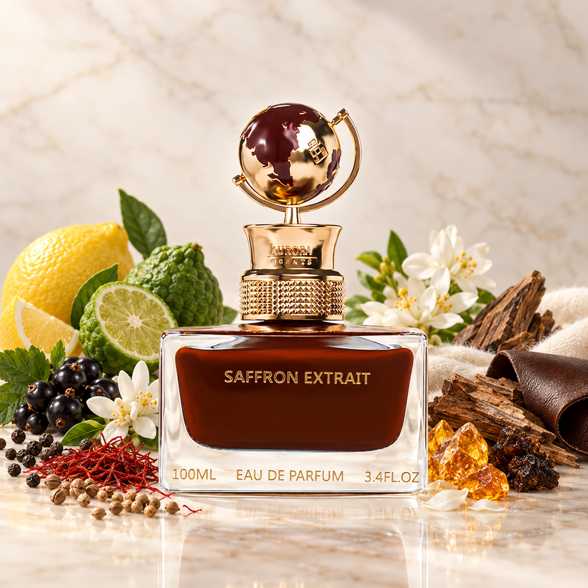 Aurora Globe Collection Saffron Extrait EDP Unisex | 100ml
